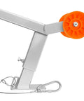 Hella Durable Adjustable Boat Trailer Winch Stand With Roller Hot Dip Galvanized Steel Jet Ski And Speedboat Mount Includes U Bolts Fits Standard Trailer Top Shelf Setup side view with orange roller
