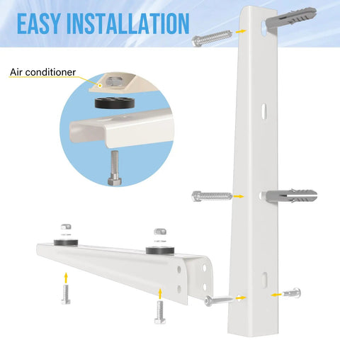 Heavy Duty Wall Mount Bracket For Outdoor Mini Split AC 7000 To 15000 BTU Supports Up To 330 Lbs easy install hardware