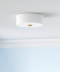 Sophie 2 Light Flush Mount Ceiling Light In Aged Brass Dope Modern Fixture For Living Room Hallway Or Entry, 4.5 Inches Tall And 11.75 Inches Wide