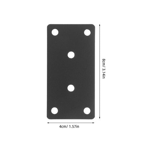 Heavy Duty Stainless Steel Corner Braces And Flat Plate Straight Brackets for Wood Shelves, 8cm x 4cm black steel plate