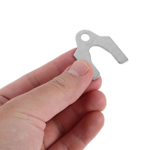 144 Piece Heavy Duty Automotive Panel Alignment Shims Kit With High Strength Steel Slotted Washers For Cars, SUVs, And Trucks, Perfect Door Hinge, Bumper Bracket, And Gap Panel Fit, single steel shim in hand