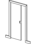 Illustration of pocket door frame for Bi-Fold Door Roller Assembly With 7/8 Inch Convex Plastic Wheels, Steel Bracket And Ball Bearings.