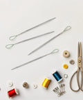 Five-Piece Steel Drawstring Threader Tool Set For Sweatpants And Elastic Waistbands, No-Fuss Threading, Portable Sewing Gadget For Easy Elastic Insertion, Durable, Professional-Grade, Compact For On-The-Go Repairs with sewing scissors and thread
