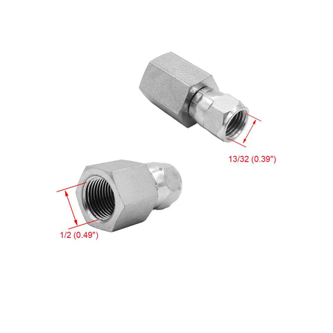Two Pack Pro Grade 6506-04-04 Hydraulic Hose Adapter Fittings 1 Quarter Inch Female NPT And 1 Quarter Inch Female JIC 37 Degree Swivel Straight Pipe Joints Tube Connectors Carbon Steel, 1/4 sizes shown