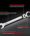 17mm Ratchet Wrench Combo With Matte Anti Rust Finish Beefy Chrome Vanadium Steel Durable Flexible Head Ratcheting Wrench
