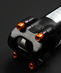 Beefy Orange Bike Stem Bolts With Washers For BMX MTB And Road Bikes High Strength Steel Alloy Lightweight Wear Resistant Precision Machined And Polished For A Sleek Durable Ride.
