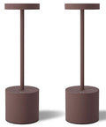 LED Cordless Table Lamp Set Of 2, Portable Rechargeable Battery Powered Lighting With 3 Color Stepless Dimming, Rust Finish