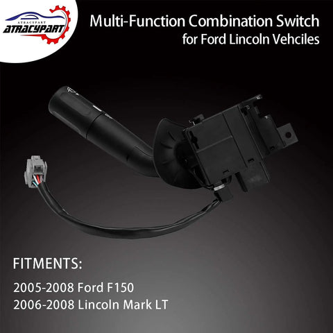 Slick Premium Crafted Turn Signal Wiper Dimmer Combo Switch Direct Fit For 2005 To 2008 Ford F150 And Lincoln Mark Lt, multi-function lever.