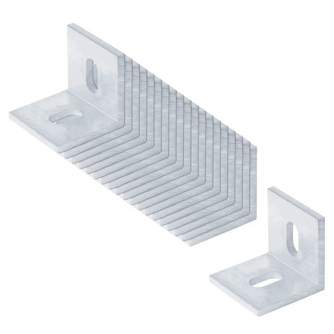 20 Pack Aluminum Slotted L Brackets One And Five Eighths Inch Size Heavy Duty Corner Braces Five Thirty Second Inch Thick Silver Finish