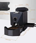 Roll With This Dope Electric Coffee Bean Roaster Bringing You 500g Capacity with dimensions and bean collector view.