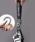 Lexus Genuine Leather Key Chain For RX ES GS LS NX RS GX LX RC LC RX350 IS250 GX460 Black Key Ring with zinc alloy hook detail