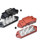 Beefy 400 Amp Busbar With Six M8 Studs For Parallel Battery Banks Rock Solid 600 Volt Handling No Fuss Smooth Install Dual Pack Heavy Duty DC Power Rail.