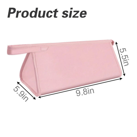 All In One Travel Case For Hair Gear Like Airwrap And Similar Dryers Waterproof Dustproof Shockproof Organizer With Dual Layer Storage Large Capacity Pink showing size dimensions.