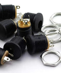 Professional Grade 10 Pack 5.5Mm X 2.1Mm 3 Pin Female DC Power Jack Panel Mount Screw Nut Kit with connectors and nuts.