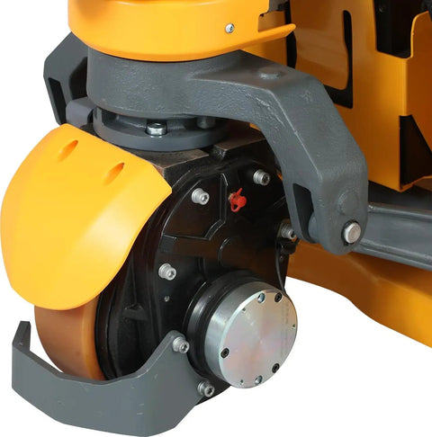 Heavy Duty Pu Drive Wheel Replacement for A-1034 Electric Pallet Jack, showcasing durable wheel assembly close-up.