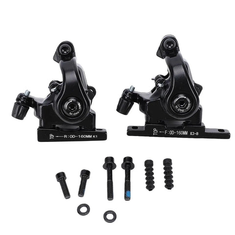 Heavy Duty Grip On Two Wheeled Rides With Dual Piston Mechanical Disc Brakes For Road And Folding Bikes featuring aluminum calipers.