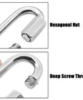 Two Pack M8 5 16 Inch Heavy Duty Stainless Steel Quick Link Carabiners D Shape Chain Links 1500 LB Capacity with hexagonal nut