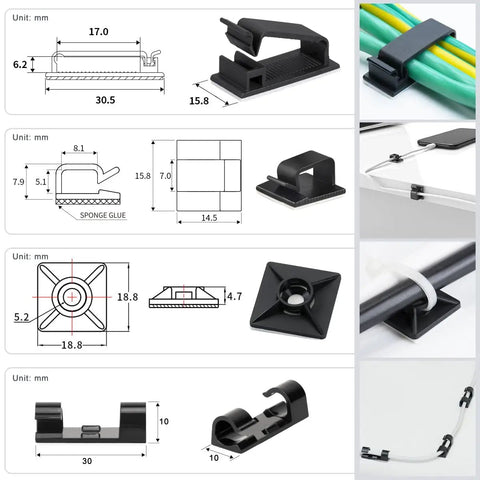 Cable Management Kit 163 Piece Bundle With Wire Organizer Sleeves Self Adhesive Cable Holders Cord Clips Zip Tie Mounts