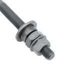 Close-up of Bike Axle Nut And Rear Hub Axle Kit For 240 Millimeter 9.45 Inch Bicycles Three Eighths Inch Axle 26TPI Black Taper Lock Nut Washer Set