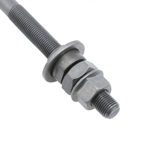 Close-up of Bike Axle Nut And Rear Hub Axle Kit For 240 Millimeter 9.45 Inch Bicycles Three Eighths Inch Axle 26TPI Black Taper Lock Nut Washer Set
