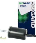Premium Fuel Filter XF65277 Fits Ford F-150 5.4L 1999-2007 with packaging box, metal construction shown