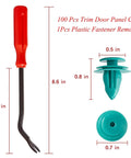 100 Piece Heavy Duty Nylon Trim Door Panel Retainer Clips with Quick Release Tool, 8.6 in prying tool and clips.