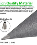 Heavy Duty Grout And Mortar Bags With Slick Stainless Steel Tips Grey 3 Pack All In One Masonry Tool Kit showing stainless steel tip design.