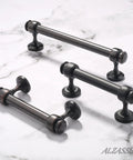 10 Pack Dope Matte Black Cabinet Pulls 3 Inch Hole Centers Straight Bar Handles For Cabinets Drawers And Closets Premium Solid Metal Construction Easy Install Kitchen Bath Hardware AL3082MB arranged on marble surface