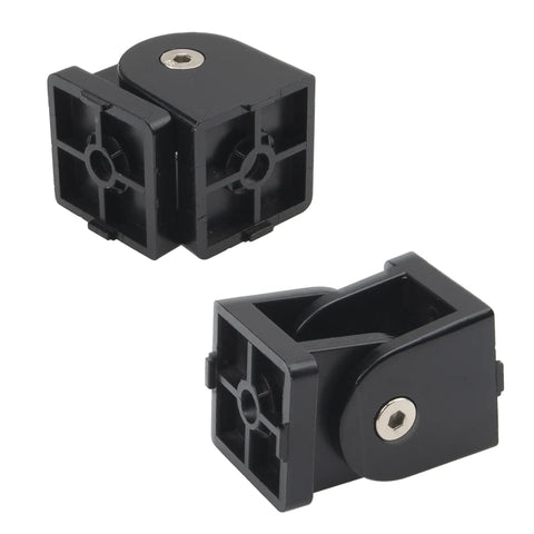 2 Sets Black Flexible Pivot Joint Connectors for 4040 Aluminum Extrusion Profiles, Zinc Alloy Construction, 180 Degree Rotation, Includes Screws and Threading Tap for 3D Printer Accessories close-up