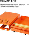 Stainless Steel Coffee Knock Box With A Roomy Detachable Bin And Cushioned Knock Bar For Slick Espresso Tamping Station Vibes That Quiets The Grind And Keeps Your Barista Setup Pristine, featuring an orange plastic main rod and detachable drawer.