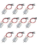 Ten Pack Of Tiny 130 Miniature DC Motors With Wire For DIY Toys And Science Projects And Small Electronics 1.5V To 6V Power