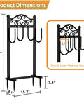 Heavy Duty Garden Hose Holder Stand For 100 Foot Hoses Freestanding Water Hose Rack dimensions with quad anchor base, black