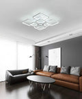 Square LED Ceiling Light For Living Room And Bedroom 96W Cool White 6000K 23.6 Inch Flush Mount Fixture in modern living room