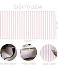 Pastel Pink Striped Desk Mat XXL Large Gaming Mouse Pad For Home Office Decor Cute Kawaii Aesthetic Keyboard And Laptop Setup