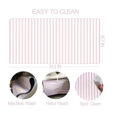 Pastel Pink Striped Desk Mat XXL Large Gaming Mouse Pad For Home Office Decor Cute Kawaii Aesthetic Keyboard And Laptop Setup