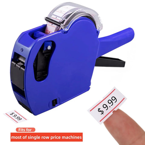 Blue price tagging gun with labels fits 30000 White Price Gun Labels On 60 Rolls For Pricing Like A Boss Pricemarker Stickers