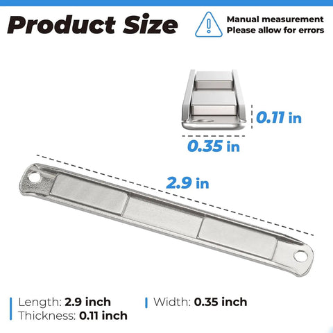 Stainless Steel U Channel Shower Door Magnet With Screws For Swing Doors And Strike Jamb Heavy Duty Magnetic Seal Kit dimensions