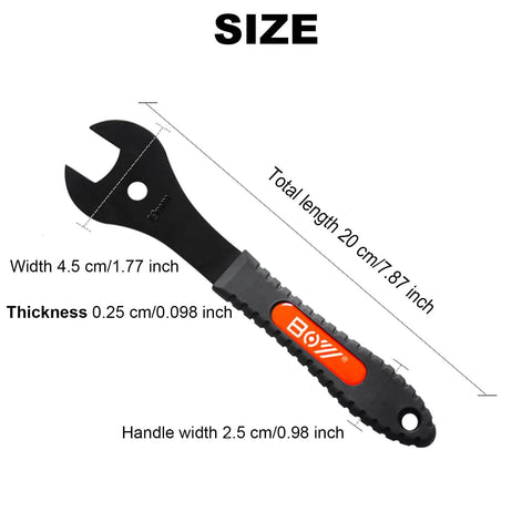 Ultra Slim Cone Wrench from Ultra Slim Cone Wrench Set For Bicycles With Extra Narrow Jaws For Wheel Hub Cones And Axle Nuts Road And MTB Use 4 Piece Kit For Tight Cones And Quick Adjustments with dimensions labeled