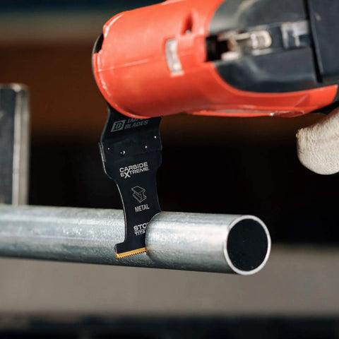 Badass Reciprocating Saw Blades One Three Eighth Inch Carbide Tipped Titanium Coated Metal Cutter Rips Clean Through Rusted Bolts Copper Pipes And Nail Embedded Lumber Like A Boss Two Pack, cutting metal pipe.