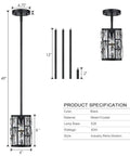 Black Crystal Pendant Light Fixture Modern Hanging Chandelier With Clear Faceted Crystals Dope Look For Kitchen Island Design Specs
