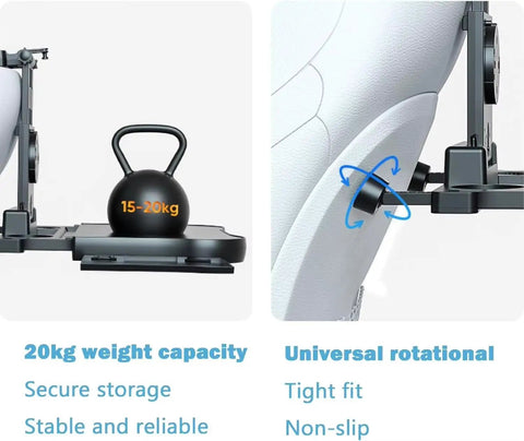 No Jiggle Rear Car Desk For Tesla Cybertruck Heavy Duty Anti Wobble Backseat Tray Table showing 20kg weight capacity and tight fit design.