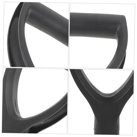 Close-up views of D Shaped Ergonomic Garden Shovel Handle Replacement With Comfortable Grip For Digging And Yard Work Plastic Handle Black