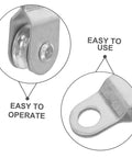Heavy Duty 12 Pack 6mm Rope Guide Pulleys With Swivel Bearings For Lifting And Hoisting Cable Roller Wheels For Load Handling, Outdoor Hanging, Rigging And DIY Projects close-up
