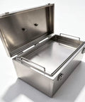 Badass Heavy Duty Rolling Stainless Steel Tool Box Portable Metal Storage Chest With Tray Rust Resistant Shop Equipment Organizer For Garage Work Crew And Pros, open lid showing spacious interior and pull-out tray.