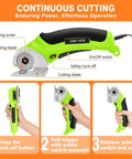 Powerful Cordless Electric Scissors For Heavy Duty Cardboard Cutting With Rechargeable Battery, showing blade and safety features.