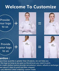 Top Shelf ESD Anti Static Lab Coat With Stand Collar Zipper Closure Heavy Duty Polyester Blend Long Sleeve shown with custom logo options.