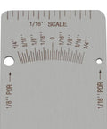 Stainless Steel Weld Gauge Undercut Depth And Crown Height Measuring Tool For Welding Inspection And Quality Control Field Ready Pro Grade With Clear Graduations For Porosity Readouts 0 To One Quarter Inch AWS D1 1 Certification Ready showing scale details.