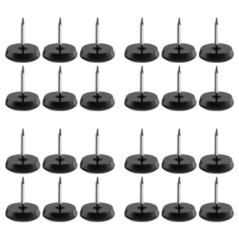 24 Pack Nail On Furniture Sliders Three Quarter Inch Round Teflon Pads For Chair Legs Floor Protectors That Glide Smooth On Carpet And Hardwood Surfaces Gray And Black For Real.