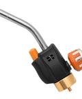 Trigger Start Propane Torch Head in orange finish for precise searing, soldering, plumbing and jewelry making DIY projects