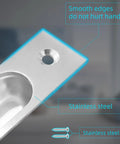 4 Inch Pocket Door Edge Pull Flush Mount Handle in 304 Stainless Steel with smooth edges and screws